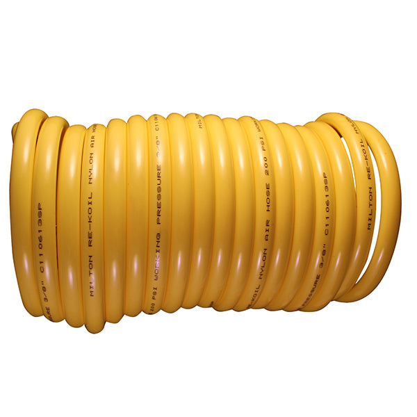 Interstate Pneumatics HR14-012B Yellow Polyurethane Recoil Air Hose 1/4 Inch x 12 feet Solid Fittings + Gun - Air Tool Hoses Interstate Pneumatics HR14-012B Yellow Polyurethane Recoil Air Hose 1/4 Inch x 12 feet Solid Fittings + Gun - Air Tool Hoses